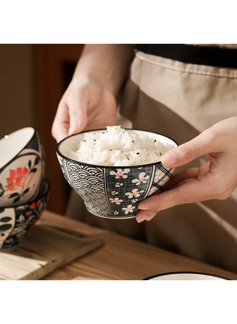 PLENARO Ceramic CerealDessert Bowl SetStylish Patterned Kitchen Dining BowlsMicrowavable Dishwasher Safewith Gift Box Packed Set of 4