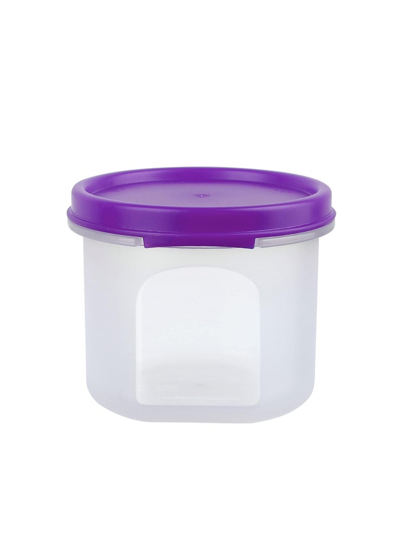 Cutting EDGE Smart Slim Storage 250 ML Set of 6 AirTight Plastic Round Modular Container for Juice Dry Fruits Stackable BPA Free Food Grade 250 ML Purple