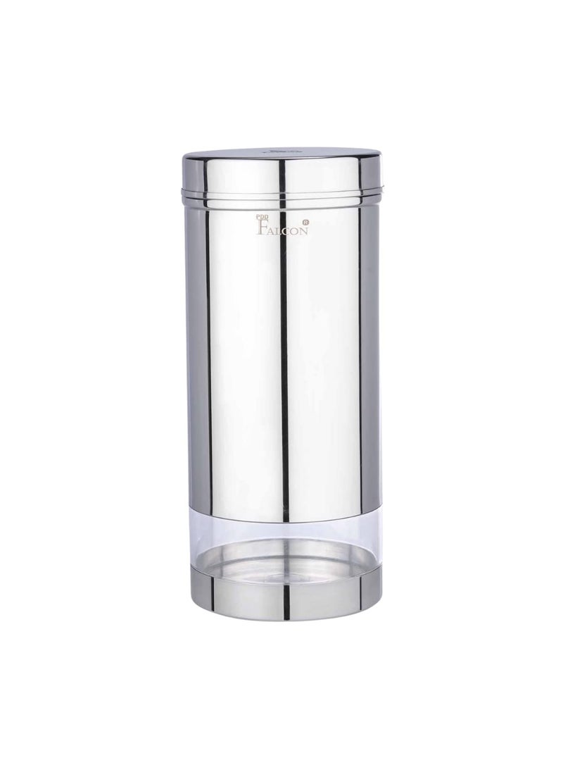 Pdd Falcon Steel SNS Storage canister combo Stainless steel SNS canisterdabba Steel kitchen storage canisterjar Multipurpose storage container for kitchen 1 pc silver 900ml