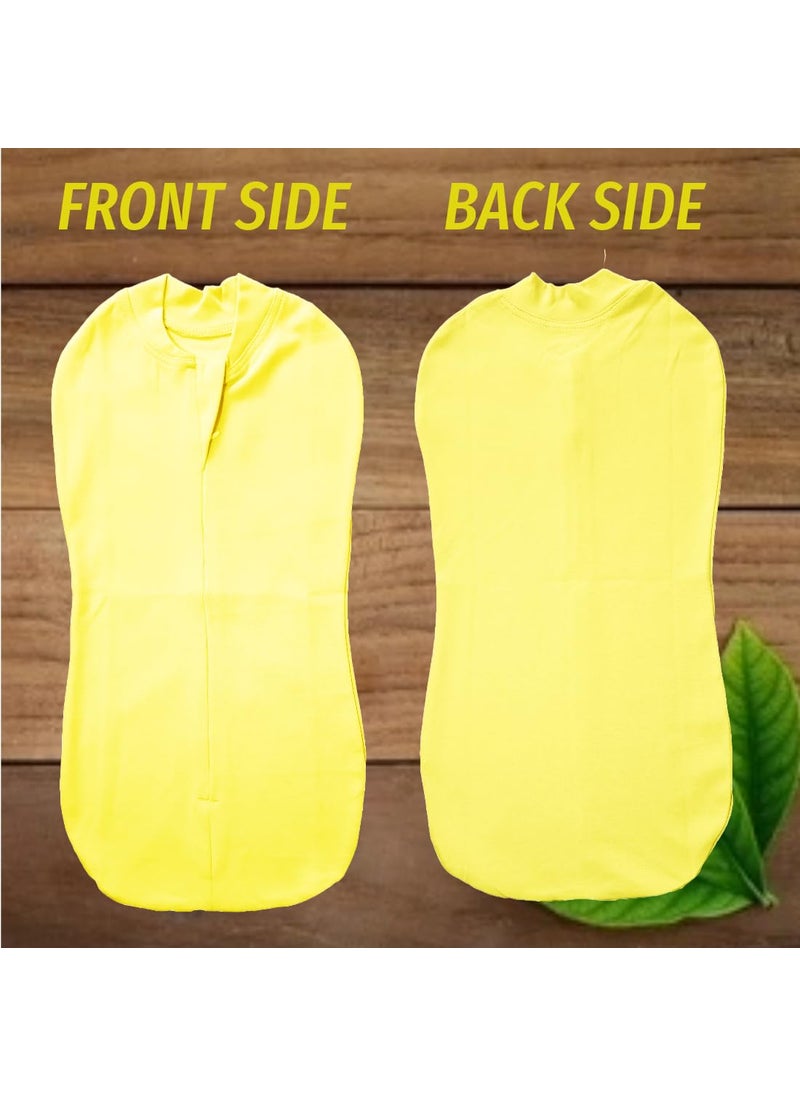 MammaChamp PODSwaddleSleeping BagBlanketsWrapSack for Newborn Baby 03 Months Packof 2 Gray Yellow