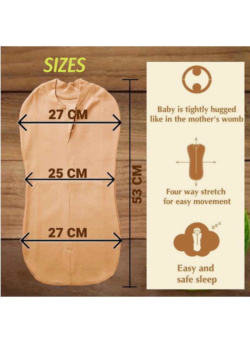 MammaChamp PODSwaddleSleeping BagBlanketsWrapSack for Newborn Baby 03 Months Packof 2 Gray Biscuit