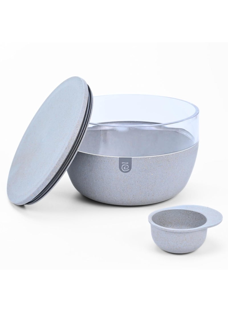 Eha Earth Friendly Ecovue Storage Containers For Kitchen Bowl With Lid 2100 ml Storage Bowls Made with Rice Husk Bowl With SpoonScoop Pack Of 1 Azure