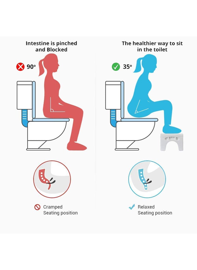 FAGVA Perfect Posture Plastic Potty Step Stool for Western Toilet Squatting Like The Indian Style with Angular Leg Position AntiConstipation Foot Stool with Air Freshner SlotMulticolor