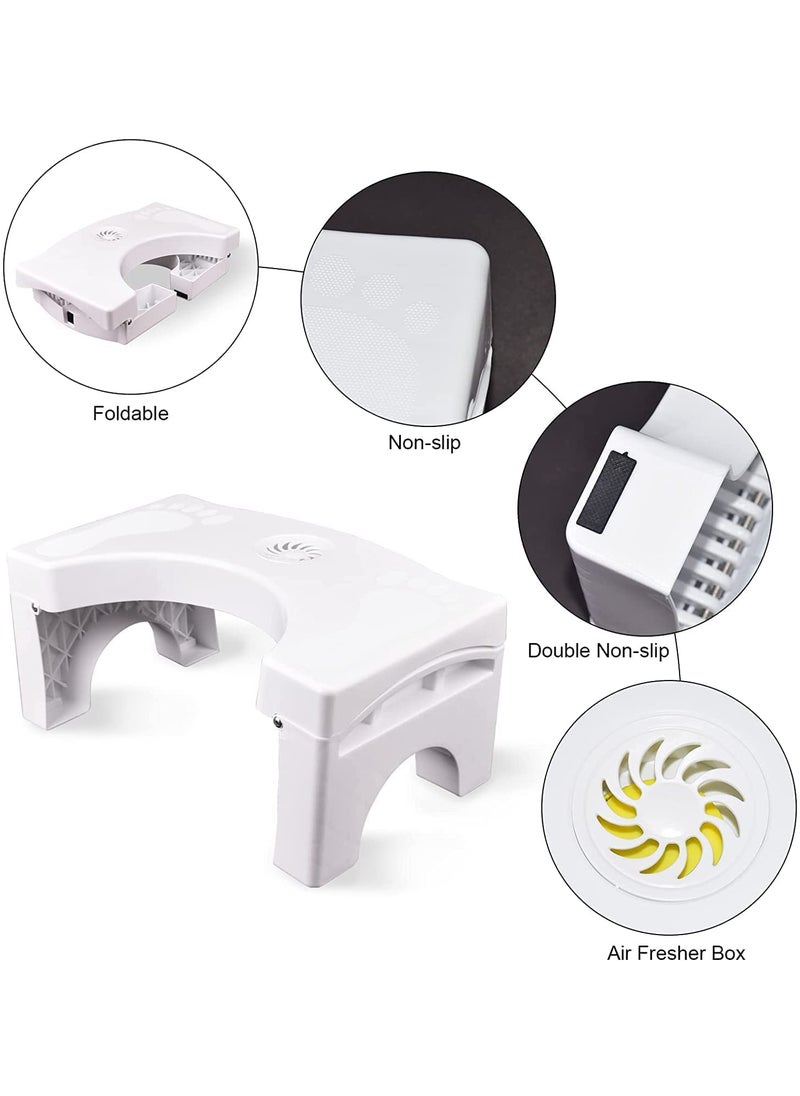 FAGVA Perfect Posture Plastic Potty Step Stool for Western Toilet Squatting Like The Indian Style with Angular Leg Position AntiConstipation Foot Stool with Air Freshner SlotMulticolor