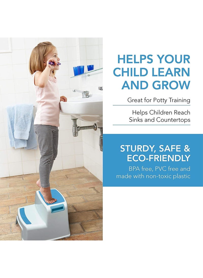 Glaceon Dual Height Step Stool for Kids Toddlers Potty Training and Use in The Bathroom or Kitchen Versatile Two Design Growing Children Soft Grip Steps Provide