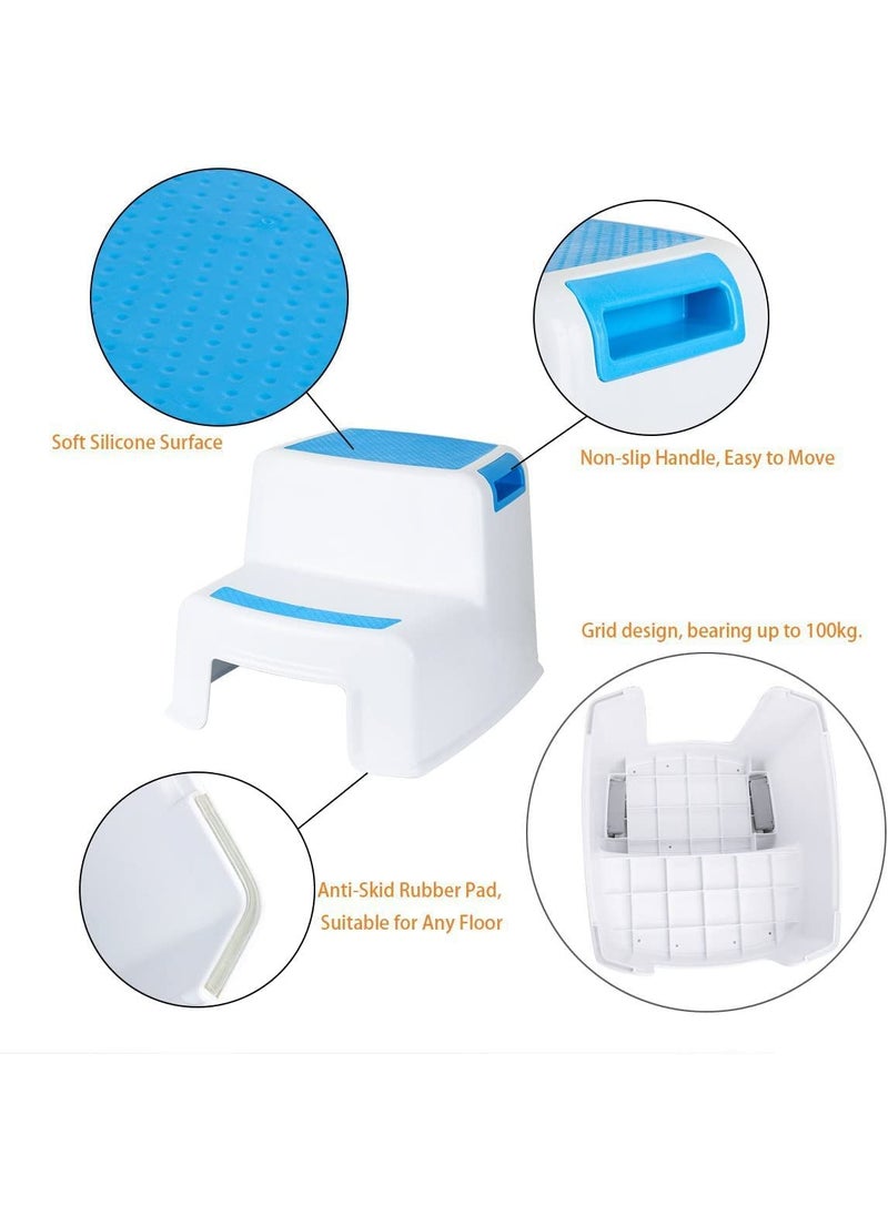 Glaceon Dual Height Step Stool for Kids Toddlers Potty Training and Use in The Bathroom or Kitchen Versatile Two Design Growing Children Soft Grip Steps Provide
