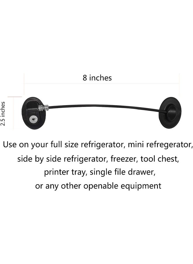 REZIPO - Refrigerator Door Lock with 2 Keys, File Drawer Lock, Freezer Door Lock and Child Safety Cabinet Lock