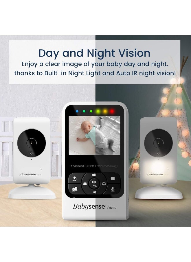 Babysense New Model - Video & Movement Monitor Bundle Pack - V24R With 7 Under-The-Mattress Sensor - 2 in 1