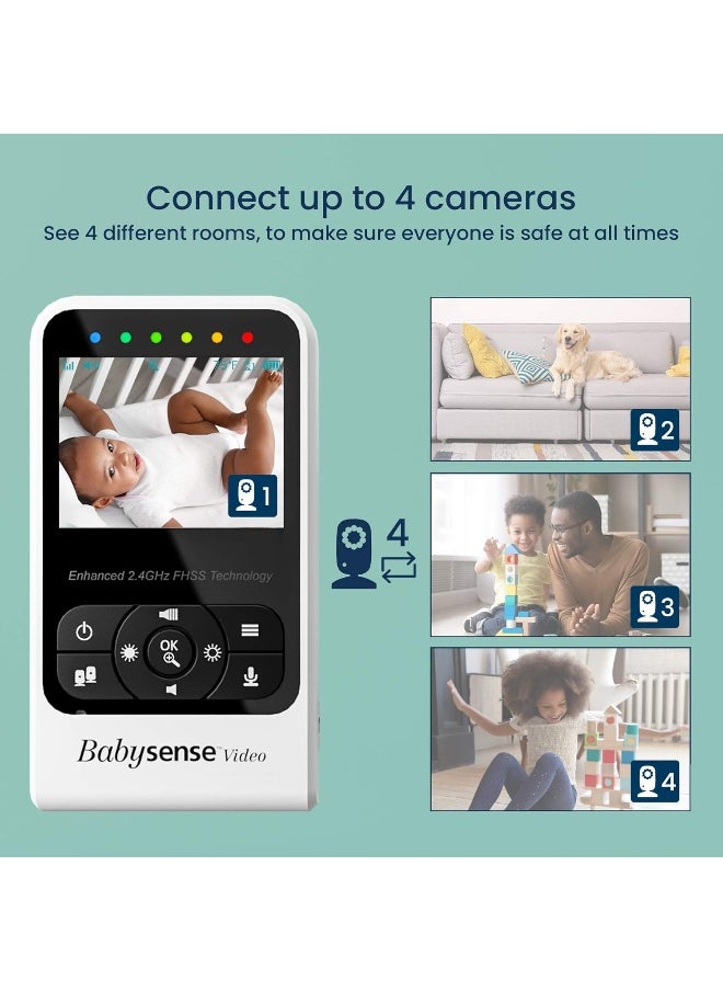Babysense New Model - Video & Movement Monitor Bundle Pack - V24R With 7 Under-The-Mattress Sensor - 2 in 1