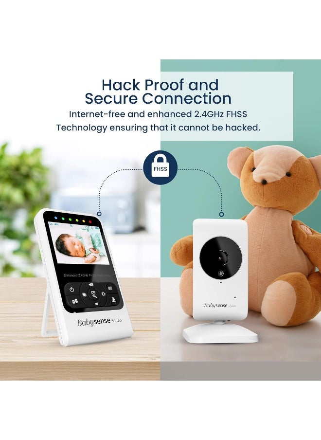 Babysense New Model - Video & Movement Monitor Bundle Pack - V24R With 7 Under-The-Mattress Sensor - 2 in 1