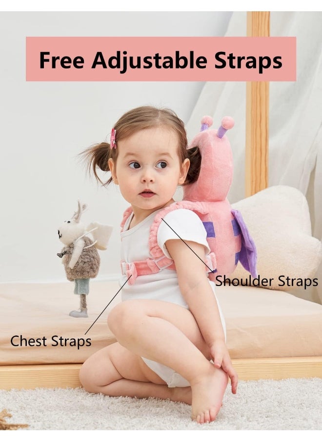 JunNeng Toddler Baby Head Protector Pad for Toddler Walker with Knee Pads & Anti-Slip Socks, Butterfly