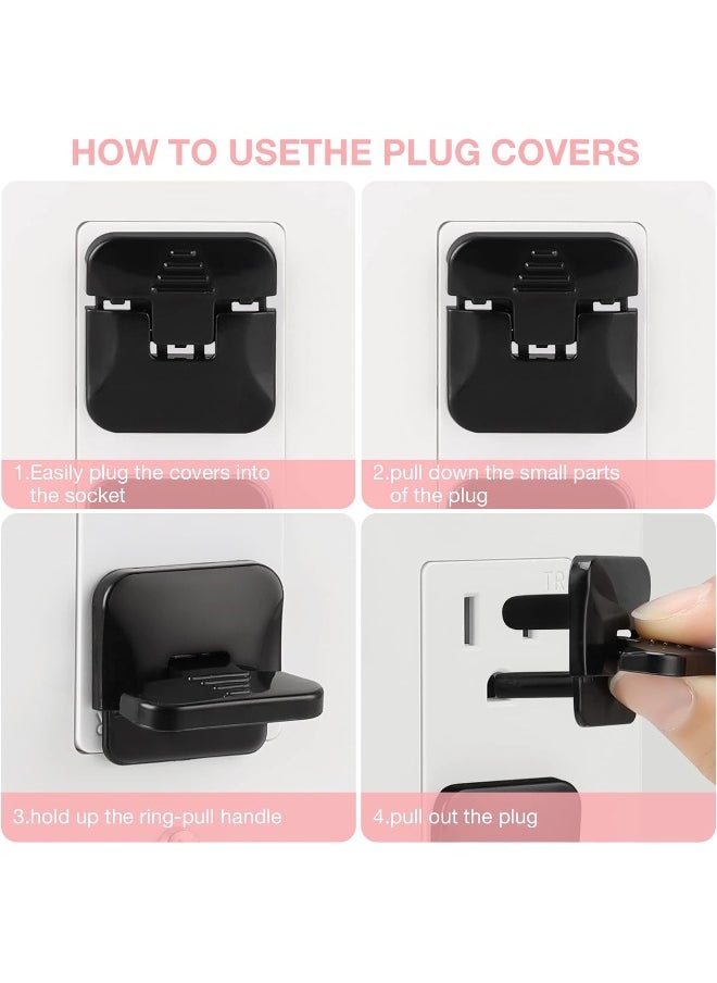 Outlet Covers 38-Pack Black Child Proof Electrical Protector Safety Improved Baby Safety Plug Covers