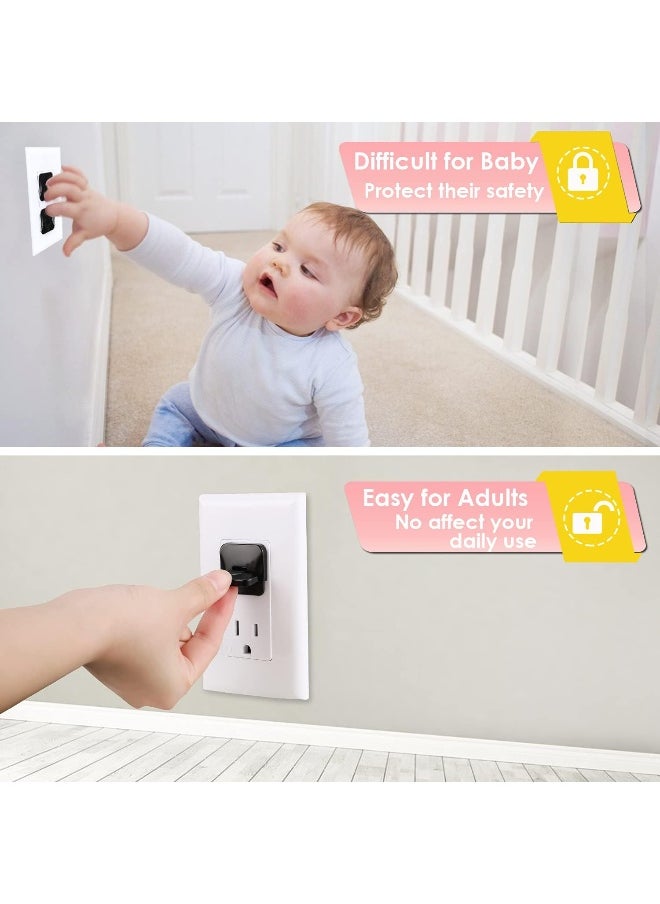 Outlet Covers 38-Pack Black Child Proof Electrical Protector Safety Improved Baby Safety Plug Covers