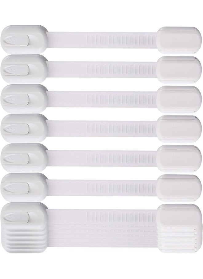 12 Pack Multi-Use Adhesive Straps Locks - Childproofing Baby Proofing Cabinet Latches for Drawers, Fridge, Dishwasher, Toilet Seat, Cupboard, Oven, Trash Can, No Drilling