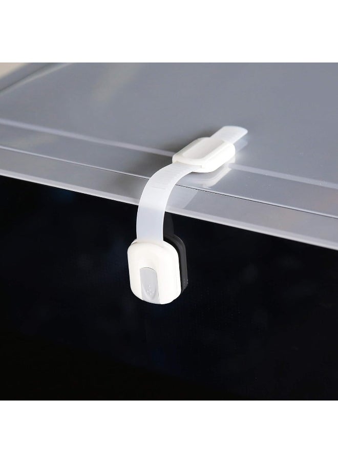12 Pack Multi-Use Adhesive Straps Locks - Childproofing Baby Proofing Cabinet Latches for Drawers, Fridge, Dishwasher, Toilet Seat, Cupboard, Oven, Trash Can, No Drilling