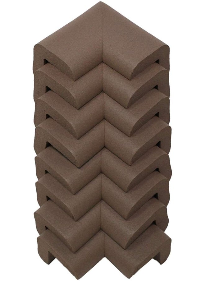KidKusion Corner Cushion | Made in USA | Brown | 8 Pack | Furniture and Corner Protector