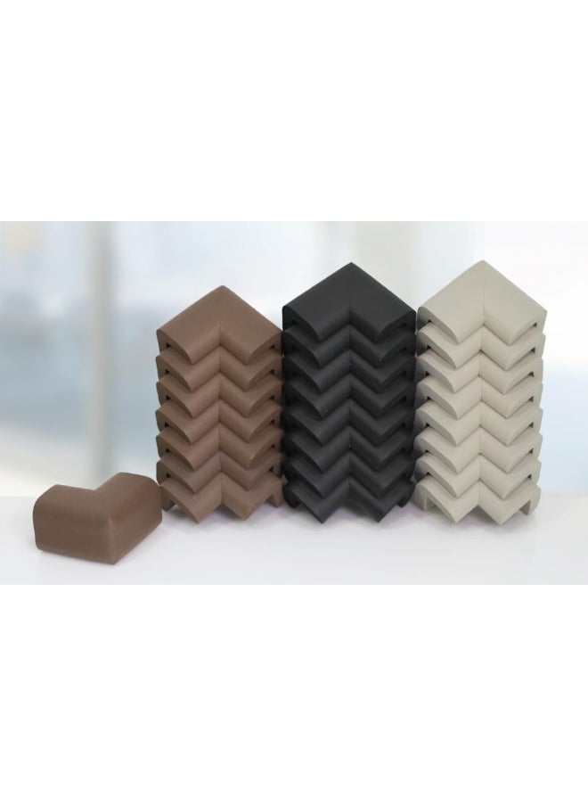 KidKusion Corner Cushion | Made in USA | Brown | 8 Pack | Furniture and Corner Protector