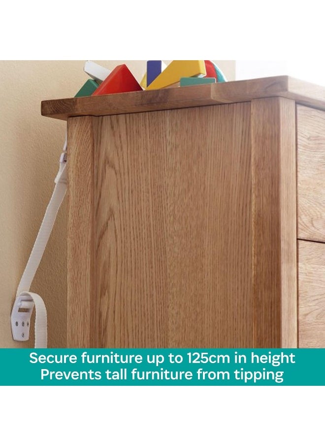 KidCo Anti-Tip Furniture Strap - White - 2 ct