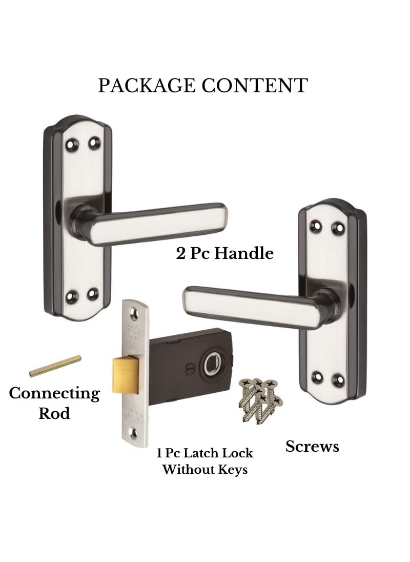 SARDAR Iron Jewel 5 Black Silver Iron Baby Latch Bathroom Door Handle Mortise Door Handle With Baby Latch Keyless Handle Bathroom Pull Handle