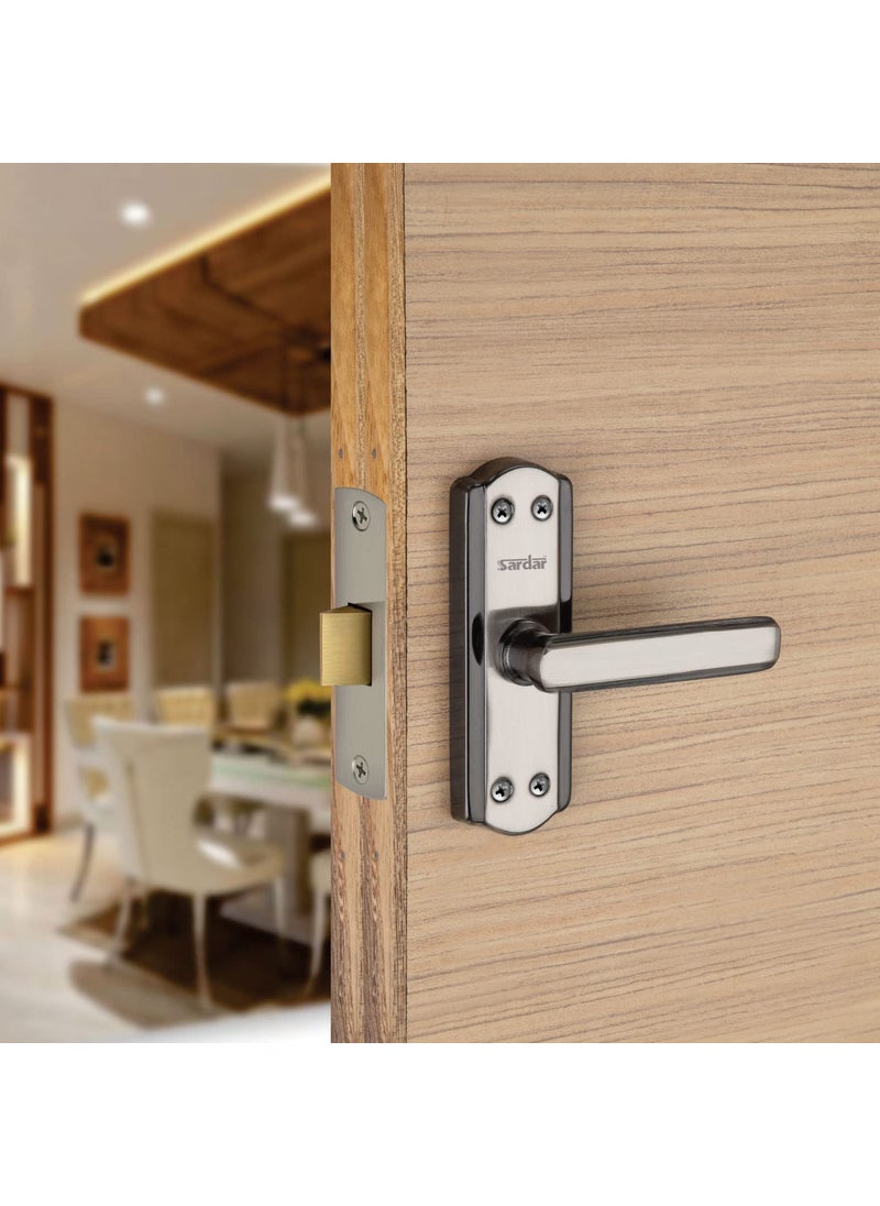 SARDAR Iron Jewel 5 Black Silver Iron Baby Latch Bathroom Door Handle Mortise Door Handle With Baby Latch Keyless Handle Bathroom Pull Handle