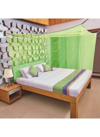 Freshwind Mosquito Net for Bed at Home and Outdoor Polyester Cotton Suitable for in House and Outdoor Utility Durable and Foldable 8X7 Green