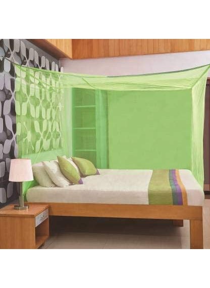 Freshwind Mosquito Net for Bed at Home and Outdoor Polyester Cotton Suitable for in House and Outdoor Utility Durable and Foldable 8X7 Green