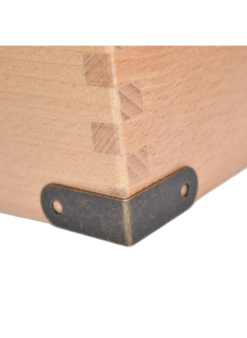 20 Pcs Vintage Bronze Corner Protectors Decorative Metal Edge Covers Antique Safety Guards Retro Right Angle Bracket for Furniture Edge Wood Case Corner Jewelry Box Small Size Side Length114
