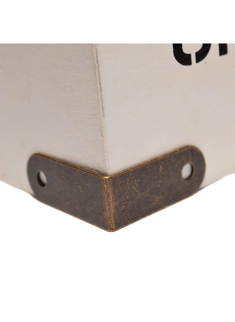 20 Pcs Vintage Bronze Corner Protectors Decorative Metal Edge Covers Antique Safety Guards Retro Right Angle Bracket for Furniture Edge Wood Case Corner Jewelry Box Small Size Side Length114