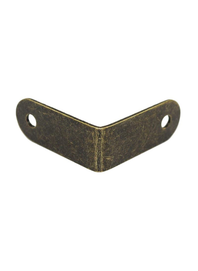 20 Pcs Vintage Bronze Corner Protectors Decorative Metal Edge Covers Antique Safety Guards Retro Right Angle Bracket for Furniture Edge Wood Case Corner Jewelry Box Small Size Side Length114