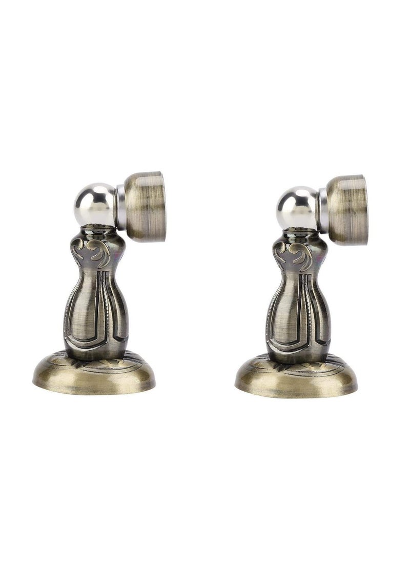 MHS Stainless Steel Magnetic Door Stopper Catcher Magnet Holder 360 Angle Hold with Screw Fittings Jiny Antique Pack of 2
