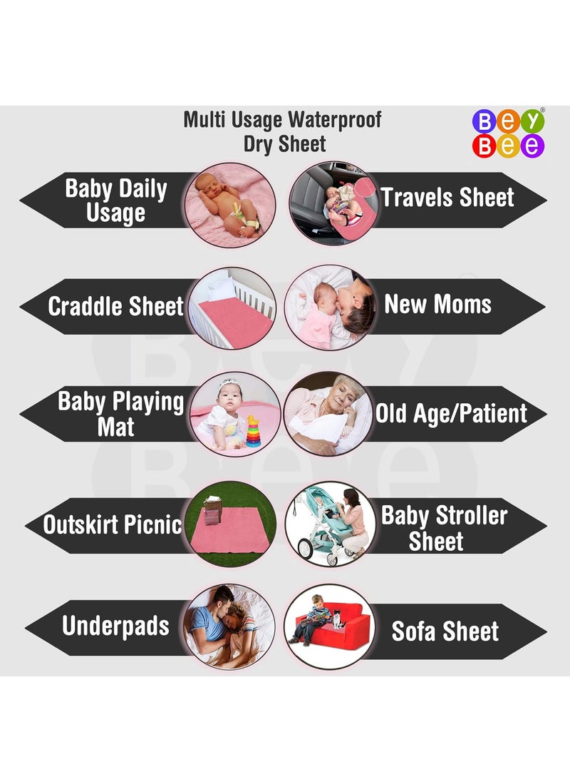 Bey Bee Quick Dry Baby Bed Protector Waterproof Sheet Reusable Absorbent Mat Elderly Patients Bedding Underpads Golden Extra Large 200Cm X 140Cm