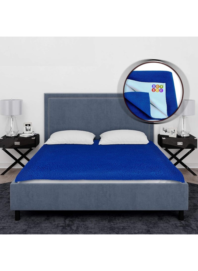 BeyBee Bed Protector Waterproof for Baby Double Bed Size 200cm x 260cm Royal Blue