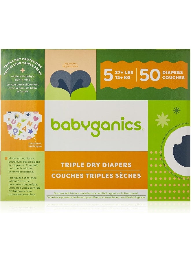 Babyganics Diapers, Size 5, 50 ct, Ultra Absorbent Diapers