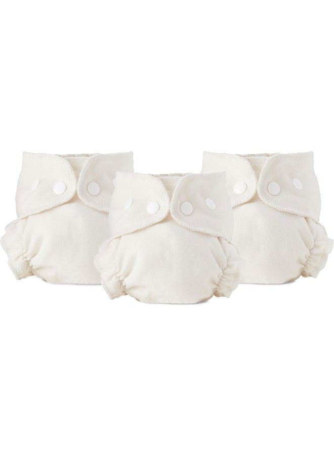 Esembly Cloth Diaper Inner, Trim-Fitting, Certified Organic Cotton, Reusable and Absorbent Leak-Proof Diapers with Snap Closure for Eco-Friendly Diapering, 3-Pack Size 1 (7-17lbs)