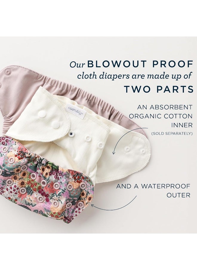 Esembly Cloth Diaper Outer, Waterproof Swim Cloth Diaper Cover, Leak-Proof and Breathable Layer Over Prefolds, Flats or Fitteds, Reusable with Snap Closure