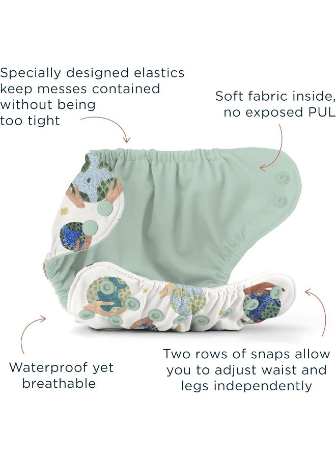Esembly Cloth Diaper Outer, Waterproof Swim Cloth Diaper Cover, Leak-Proof and Breathable Layer Over Prefolds, Flats or Fitteds, Reusable with Snap Closure