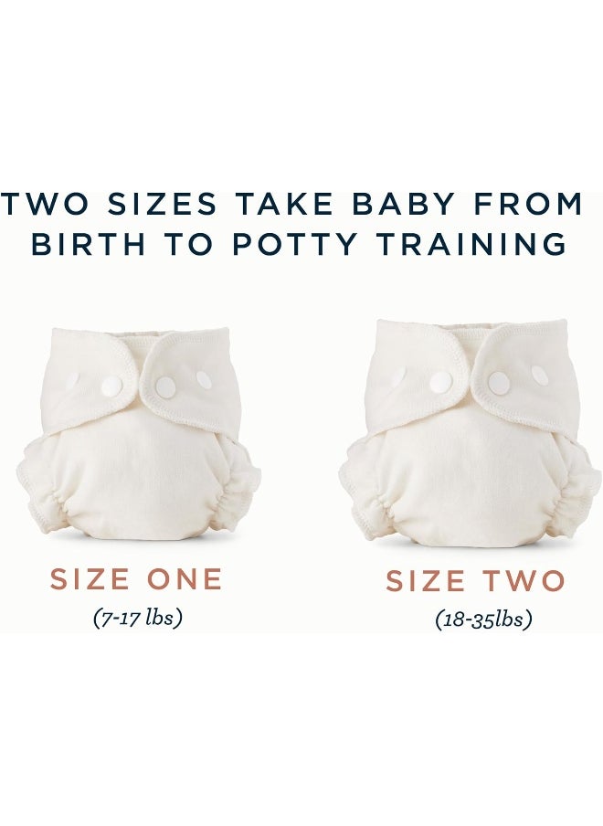 Esembly Cloth Diaper Inner, Trim-Fitting, Certified Organic Cotton, Reusable and Absorbent Leak-Proof Inserts with Snap Closure for Eco-Friendly Diapering, 3-Pack, Size 2 (18-35lbs)