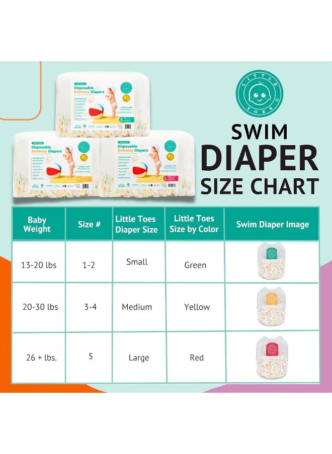 Little Toes Natural Disposable Swimmy Baby Diapers, Size 5 Large (Pack of 24)
