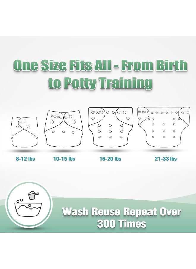 wegreeco Washable Reusable Baby Cloth Pocket Diapers 6 Pack + 6 Rayon Made from Bamboo Inserts (with 1 Wet Bag, Girl Prints 02)