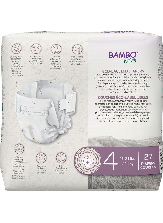 Bambo Nature Premium Baby Diapers (SIZES 0 TO 6 AVAILABLE), Size 4, 162 Count
