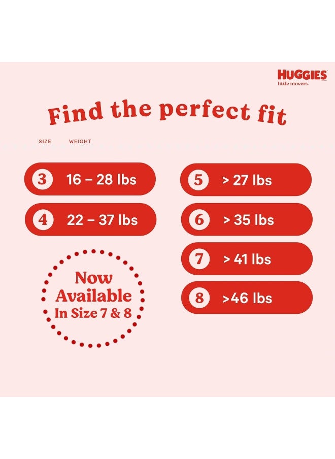 Huggies Size 4 Diapers, Little Movers Baby Diapers, Size 4 (22-37 lbs), 140 Ct (2 Packs of 70)