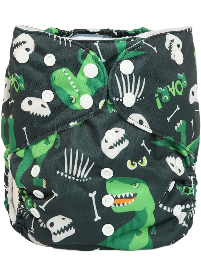 Sigzagor 2 to 7 Years Old Junior Big Cloth Diaper Pocket Reusable Washable Baby Toddler (Green Dinosaurs)