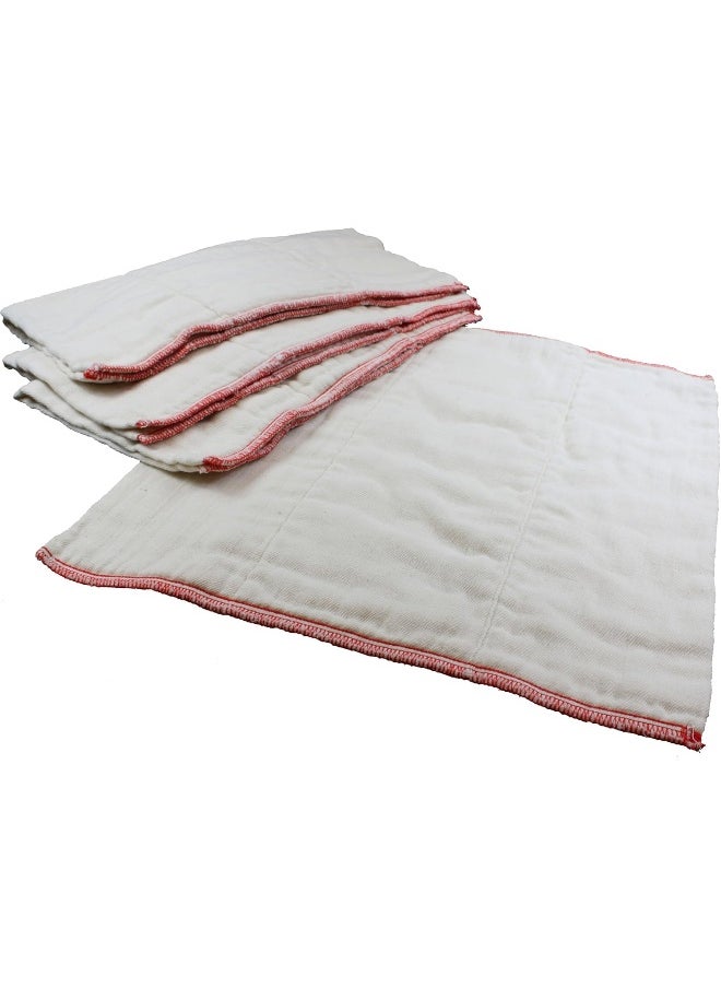 OsoCozy Better Fit Unbleached Prefolds - Baby Cloth Diaper Prefolds Made Of 100% Indian Cotton - Diaper Service Quality (DSQ) {Premium 4x8x4 Fits 14-30 lb.} - Dozen