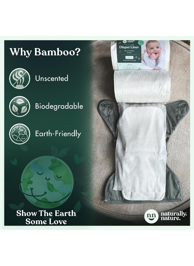 Naturally Nature Disposable Cloth Diaper Liners, Unscented, Fragrance-Free, Chlorine Free Diaper Inserts - 200 Count - (2 Rolls, 100 Sheets per Roll)