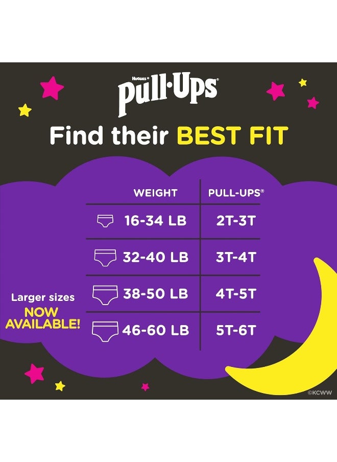 Pull-Ups Girls' Nighttime Potty Training Pants, Training Underwear, 3T-4T (32-40 lbs), 60 Ct
