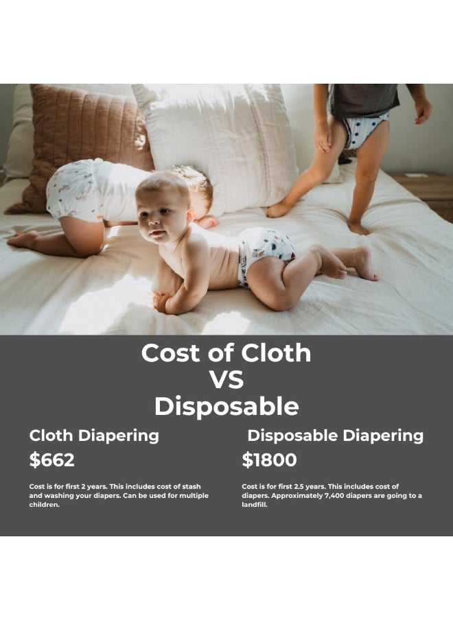 Nora's Nursery Amethyst 4-Pack Cloth Pocket Diapers with 4 Inserts