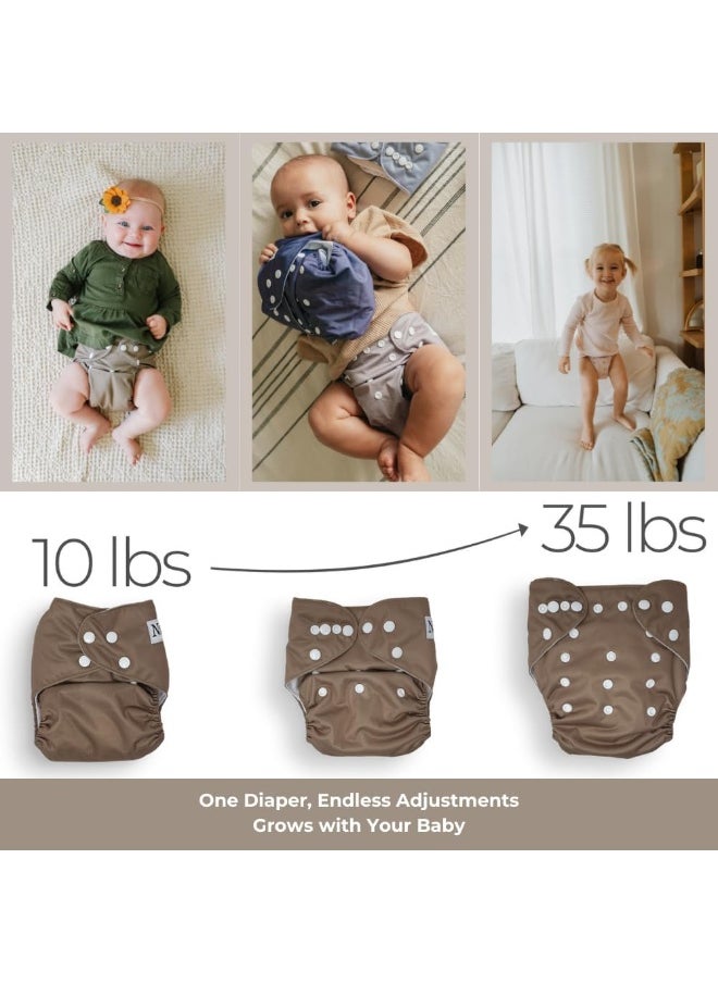 Nora's Nursery Amethyst 4-Pack Cloth Pocket Diapers with 4 Inserts