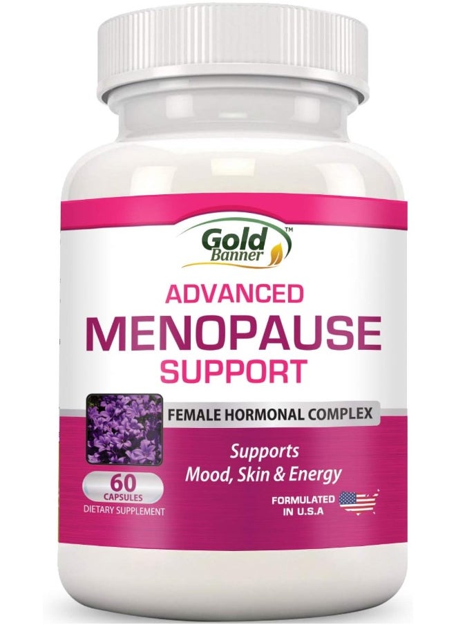 Advanced Menopause Support - Natural Female Hormonal Complex For Hot Flashes, Mood Swings & Dryness - Black Cohosh, Soy Isoflavones & Herbal Extract Formula - Does Not Include Hormones