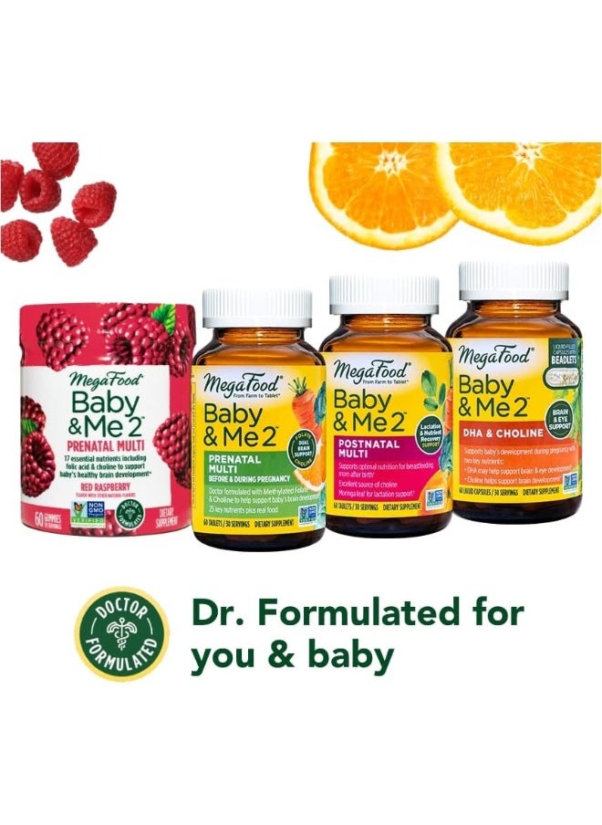Baby & Me 2 Dha & Choline - Plant-Based Dha And Choline For Baby'S Brain And Eye Development - Vegan - 60 Capsules (30 Servings)