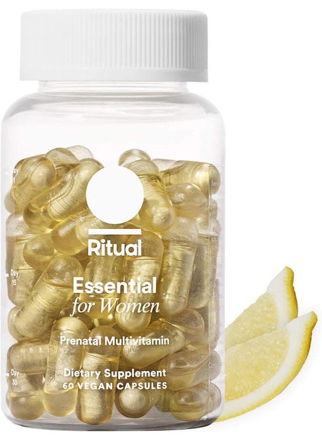 Prenatal Vitamins: Folate & Choline For Neural Tube Support, Omega-3 Dha For Fetal Brain Development, Iron, Calcium-Helper D3 & K2, Non-Gmo, Citrus Essenced, 30 Day Supply, 60 Vegan Capsules